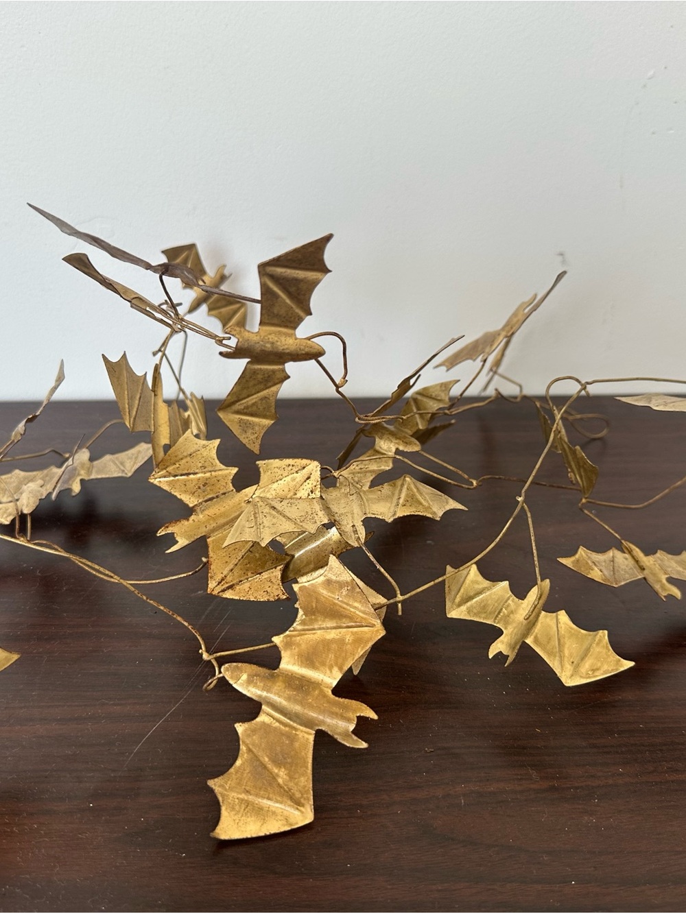Gold Metal Bat Garland Decoration - Home Holiday